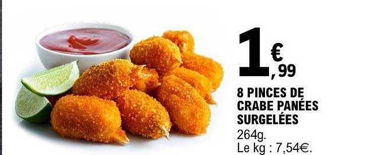 8 PINCES DE CRABE PANÉES SURGELÉES
