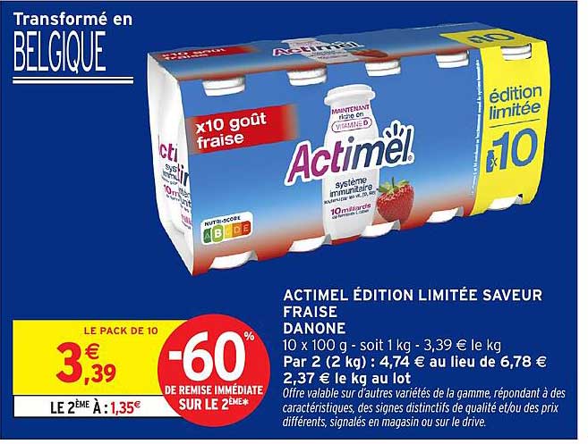 Actimel édition limitée saveur fraise
