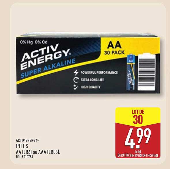 ACTIV ENERGY PILES AA 30 PACK