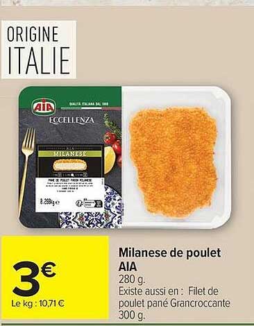 AIA Milanese de poulet