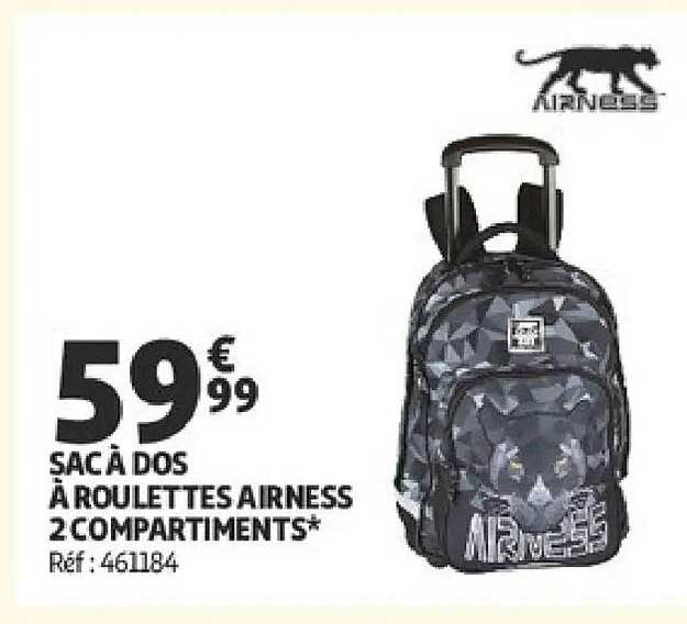 Airness Sac à dos à roulettes