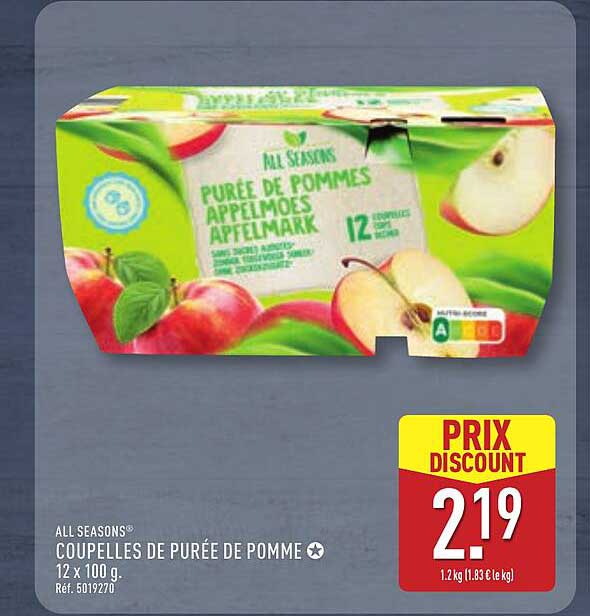 ALL SEASONS COUPELLES DE PURÉE DE POMME