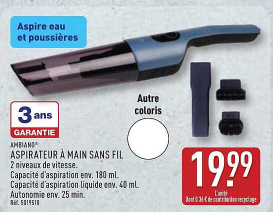AMBIANO ASPIRATEUR À MAIN SANS FIL