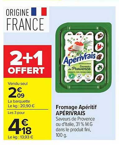 APÉRIVRAIS Fromage Apéritif