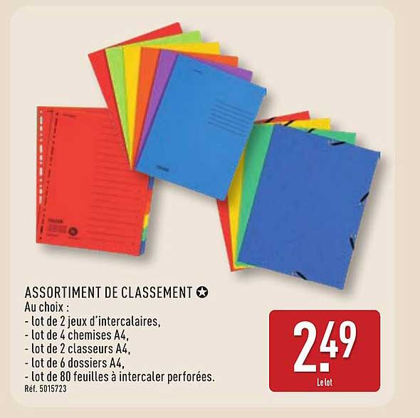 ASSORTIMENT DE CLASSEMENT