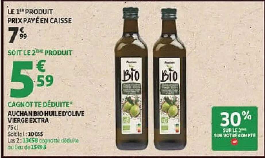 Auchan Bio Huile d'Olive Vierge Extra