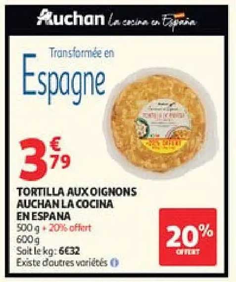 AUCHAN LA COCINA TORTILLA AUX OIGNONS