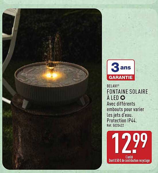 BELAVI FONTAINE SOLAIRE À LED
