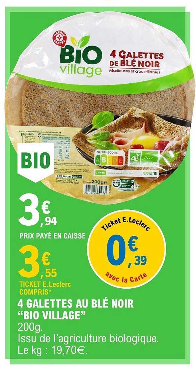 BIO village 4 GALETTES DE BLÉ NOIR