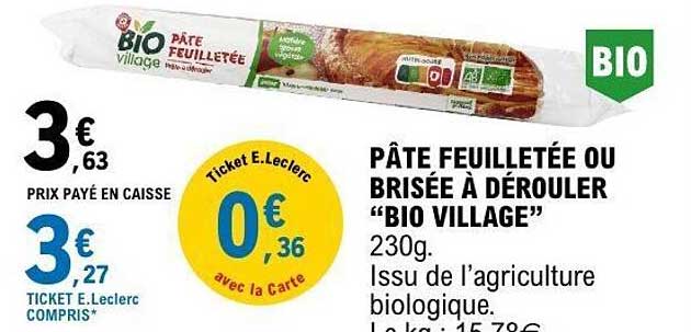 BIO VILLAGE PÂTE FEUILLETÉE