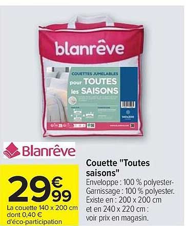 Blanrêve Couette "Toutes saisons