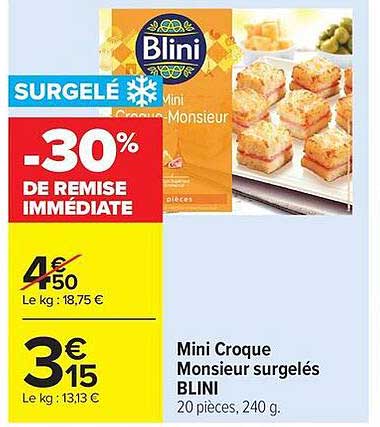 Blini Mini Croque Monsieur surgelés