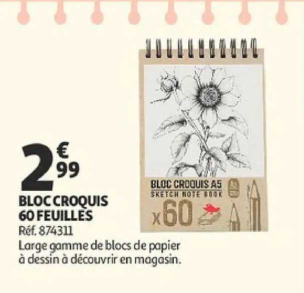 BLOC CROQUIS 60 FEUILLES