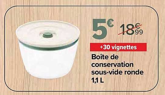 Boîte conservation sous-vide ronde 1,1 L