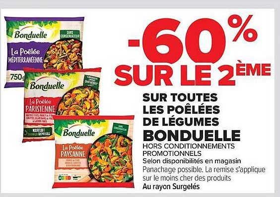 Bonduelle 2ème sur toutes les poêlées de légumes