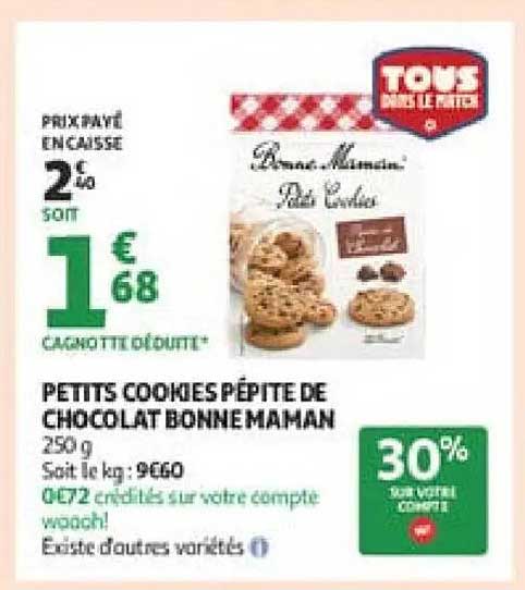 Bonne Maman Petits cookies pépite de chocolat