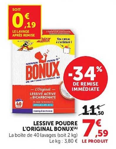 BONUX LESSIVE POUDRE L'ORIGINAL