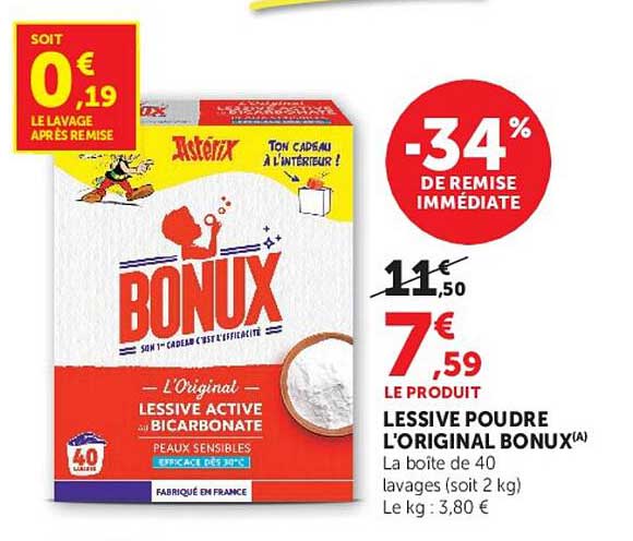 BONUX LESSIVE POUDRE L'ORIGINAL