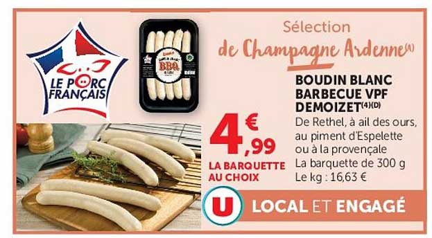 Boudin blanc barbecue VPF DEMOIZET5(4D)