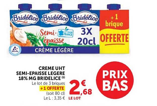 Bridelice Semi-épaisse Crème légère