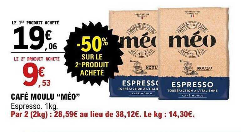 Café moulu “Méo” Espresso