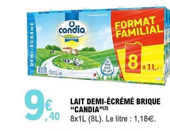 Candia Lait demi-écrémé brique