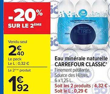 CARREFOUR CLASSIC' Eau minérale naturelle