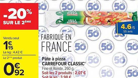 Carrefour Classic' Pâte à pizza