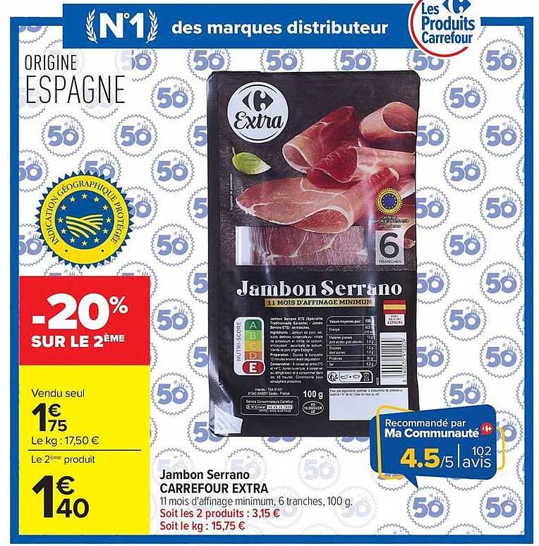 Carrefour Extra Jambon Serrano