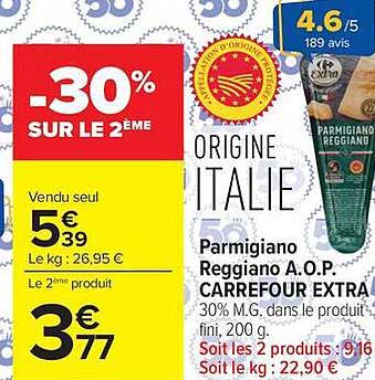 Carrefour Extra Parmigiano Reggiano A.O.P