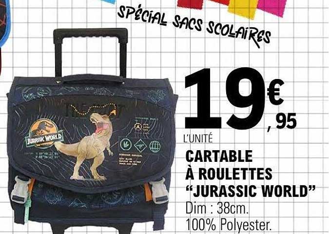 Cartable à roulettes "Jurassic World