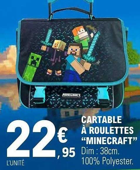 Cartable à roulettes "MINECRAFT
