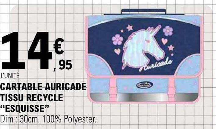Cartable Auricade Tissu Recycle “Esquisse”