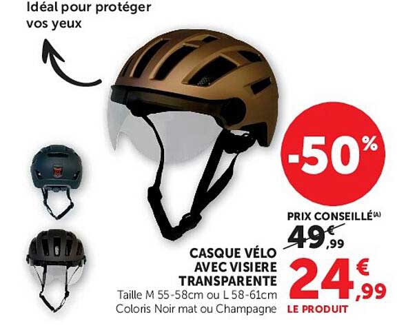 CASQUE VÉLO AVEC VISIERE TRANSPARENTE