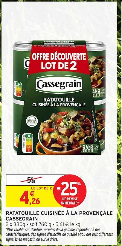 Cassegrain Ratatouille cuisinée à la provençale