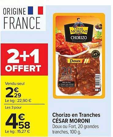 CÉSAR MORONI Chorizo en Tranches