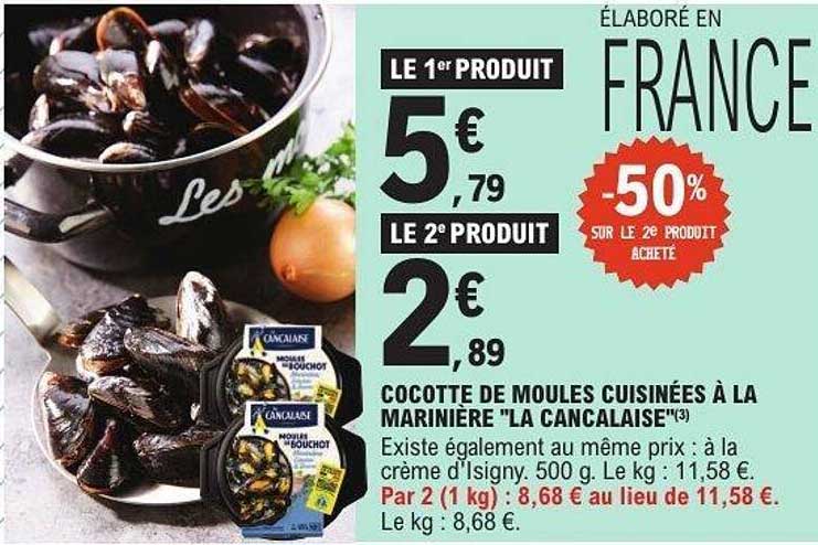 Cocotte de moules cuisinées à la marinière "La Cancalaise