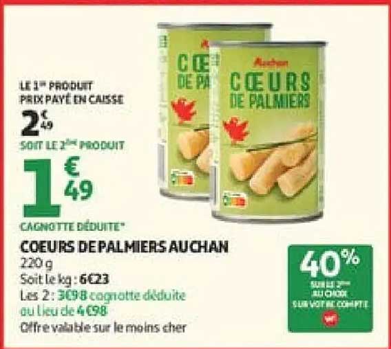 Coeurs de palmiers Auchan