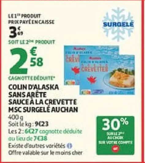 Colin d’Alaska Sans arête Sauce à la crevette