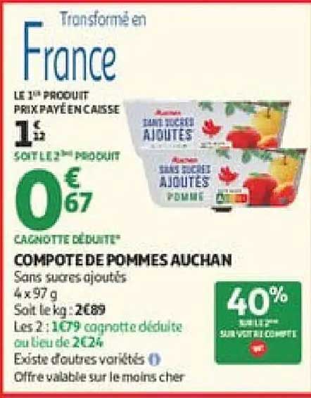 COMPOTE DE POMMES AUCHAN