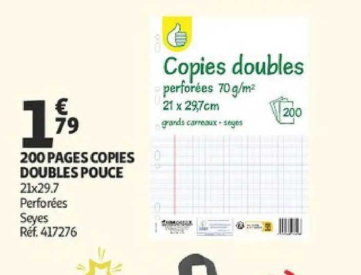 Copies doubles perforées