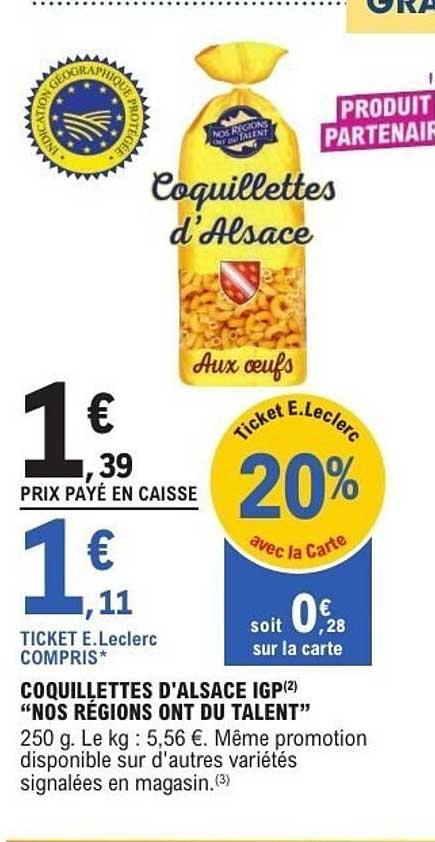 Coquillettes d'Alsace IGP