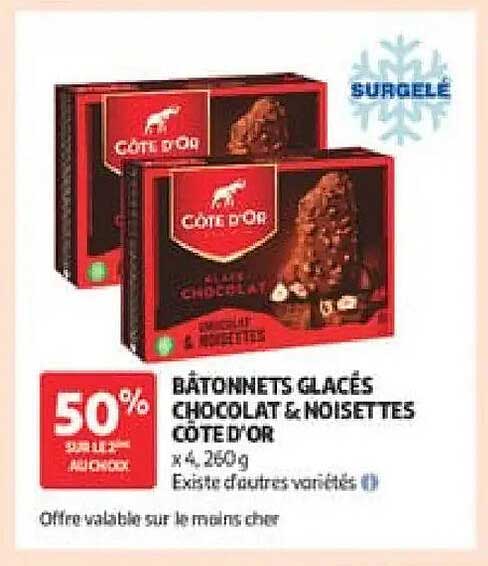 Côte d'Or Bâtonnets glacés chocolat & noisettes