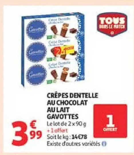 CRÊPES DENTELLE AU CHOCOLAT AU LAIT GAVOTTES