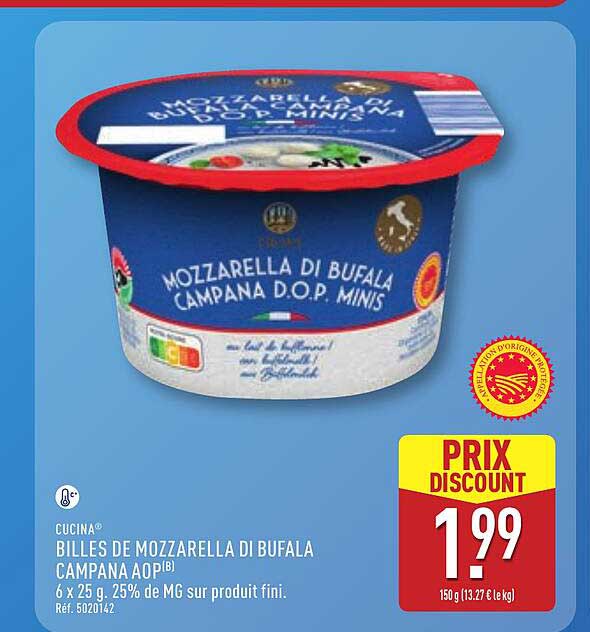 Cucina BILLES DE MOZZARELLA DI BUFALA CAMPANA AOP(B)