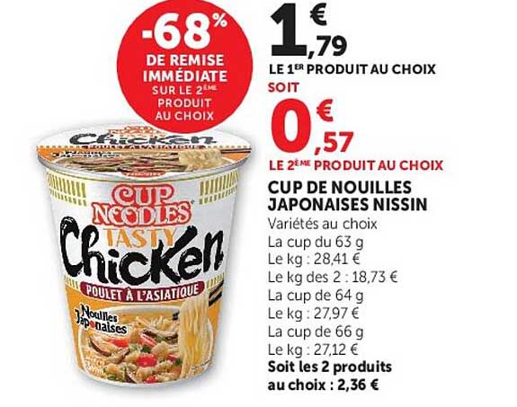 Cup de nouilles japonaises Nissin