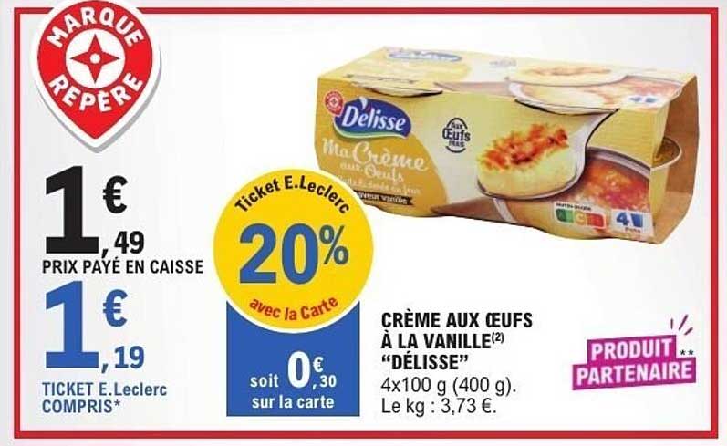 Délisse Crème aux oeufs à la vanille