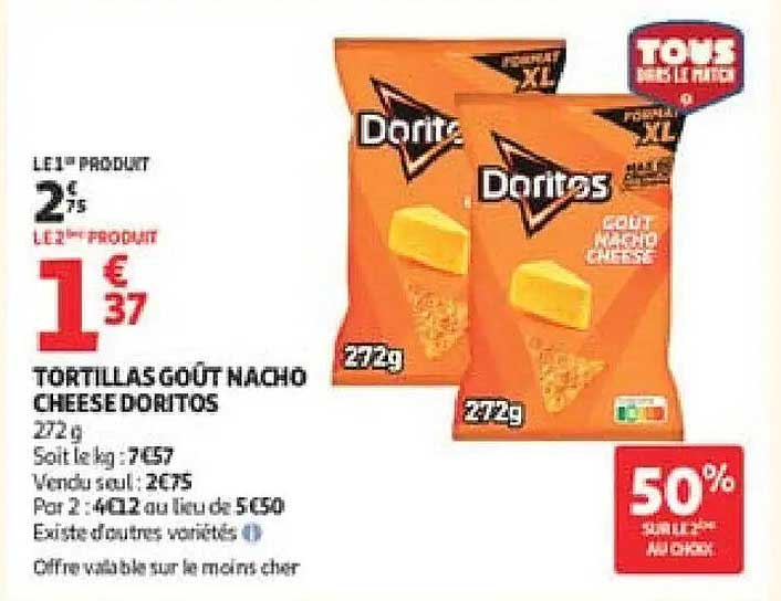Doritos Tortillas Goût Nacho Cheese