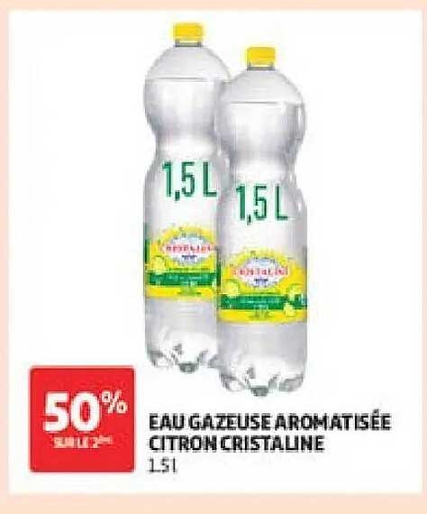 Eau gazeuse aromatisée citron cristalune