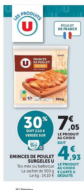 ÉMINCÉS DE POULET SURGELÉS U